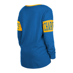 Los Angeles Chargers New Era Women's Lace-Up Notch Neck Long Sleeve T-Shirt - Royal T-shirts