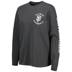 San Francisco Giants Soft as a Grape Women's Team Pigment Dye Long Sleeve T-Shirt - Black T-shirts