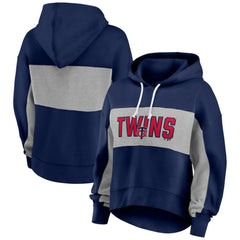 Minnesota Twins Fanatics Women's Filled Stat Sheet Pullover Hoodie - Navy Hoodies