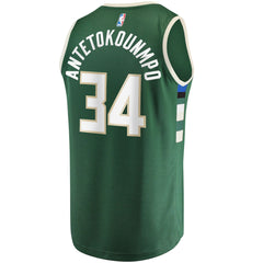 Giannis Antetokounmpo Milwaukee Bucks Big & Tall Fast Break Player Jersey Hunter Green Icon Edition - Fanatics