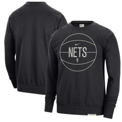 Brooklyn Nets 2023/24 Authentic Standard Issue Travel Performance Pullover Sweatshirt Black - Nike