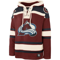 Cale Makar Colorado Avalanche '47 Player Name & Number Lacer Pullover Hoodie - Burgundy | US 5266613