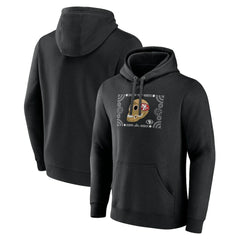 San Francisco 49ers Sugar Skull Pullover Hoodie - Black Hoodies