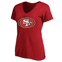 Christian McCaffrey San Francisco 49ers Women's Plus Size Fair Catch Name & Number Scoop Neck T-Shirt - Scarlet T-shirts