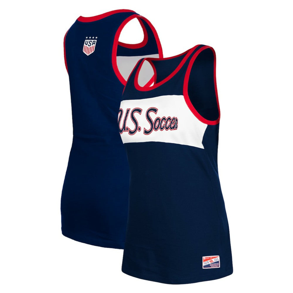 USWNT 5th & Ocean by New Era Women's Throwback Jersey Racer Tank Top Navy - New Era sale