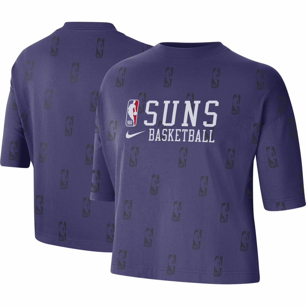 Phoenix Suns Women's Allover NBA Logo Boxy T-Shirt Purple - Nike outlet