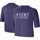 Phoenix Suns Women's Allover NBA Logo Boxy T-Shirt Purple - Nike outlet