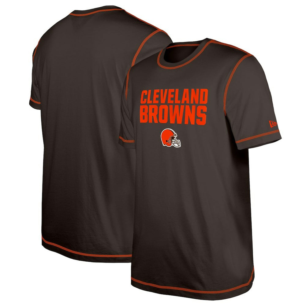 Cleveland Browns New Era Third Down Puff Print T-Shirt - Brown T-shirts