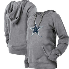Dallas Cowboys New Era Women's Floral Raglan Pullover Hoodie - Gray Hoodies