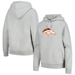 Denver Broncos New Era Women's Floral Raglan Pullover Hoodie - Gray Hoodies