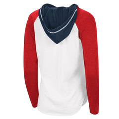 Washington Capitals G-III 4Her by Carl Banks Women's MVP Raglan Lightweight Hooded T-Shirt - White/Heather Red | US 5271976