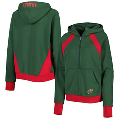 Minnesota Wild Starter Women's Wishbone Half-Zip Hoodie - Green | US 5271984