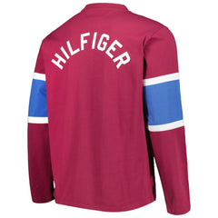 Colorado Avalanche Tommy Hilfiger Walter Lace-Up Long Sleeve Top - Burgundy | US 5272037