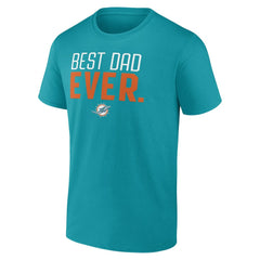 Miami Dolphins Best Dad Ever Team T-Shirt - Aqua T-shirts