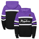 Toronto Raptors Youth Hardwood Classics Head Coach Pullover Hoodie Purple/Heather Gray - Mitchell & Ness