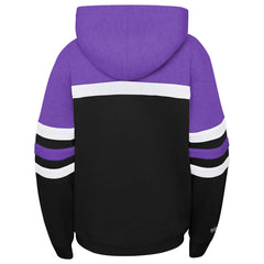 Toronto Raptors Youth Hardwood Classics Head Coach Pullover Hoodie Purple/Heather Gray - Mitchell & Ness