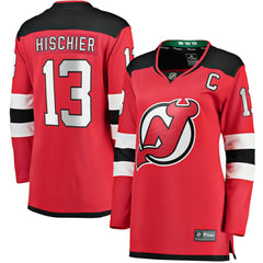 Nico Hischier New Jersey Devils Fanatics Women's Captain Patch Home Breakaway Jersey - Red | US 5275451