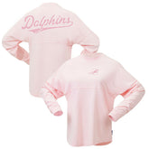 Miami Dolphins Women's Millennial Spirit Jersey T-Shirt - Pink T-shirts