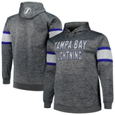 Tampa Bay Lightning Big & Tall Stripe Pullover Hoodie - Heather Charcoal | US 5281587