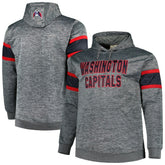 Washington Capitals Big & Tall Stripe Pullover Hoodie - Heather Charcoal | US 5281588