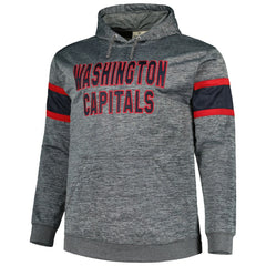 Washington Capitals Big & Tall Stripe Pullover Hoodie - Heather Charcoal | US 5281588