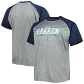 Seattle Kraken Big & Tall Logo Raglan T-Shirt - Heather Gray | US 5281596