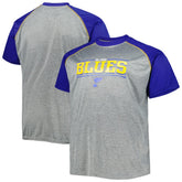 St. Louis Blues Big & Tall Logo Raglan T-Shirt - Heather Gray | US 5281597