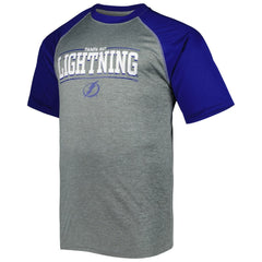 Tampa Bay Lightning Big & Tall Logo Raglan T-Shirt - Heather Gray | US 5281598