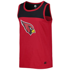 Arizona Cardinals Starter Logo Touchdown Fashion Tank Top - Cardinal/Black Tops