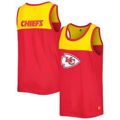 Kansas City Chiefs Starter Logo Touchdown Fashion Tank Top - Red/Gold Tops