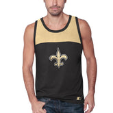 New Orleans Saints Starter Logo Touchdown Fashion Tank Top - Black/Gold Tops
