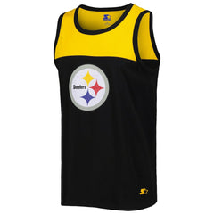 Pittsburgh Steelers Starter Logo Touchdown Fashion Tank Top - Black/Gold Tops