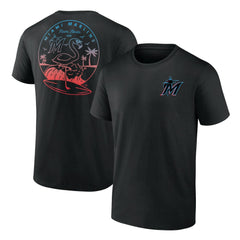 Miami Marlins Team Hometown Collection Surf's Up T-Shirt - Black T-shirts