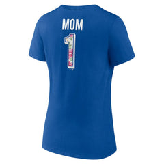 Los Angeles Dodgers Women's Team Logo Mother's Day V-Neck T-Shirt - Royal T-shirts