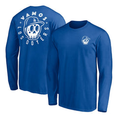 Los Angeles Dodgers Team Hometown Collection Sugar Skull Long Sleeve T-Shirt - Royal T-shirts