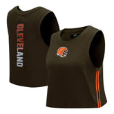 Cleveland Browns Pro Standard Women's Ombre Wordmark Classic Cropped Tank Top - Brown Tops