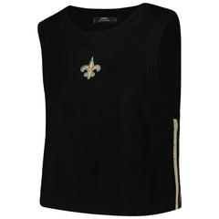 New Orleans Saints Pro Standard Women's Ombre Wordmark Classic Cropped Tank Top - Black Tops