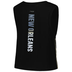 New Orleans Saints Pro Standard Women's Ombre Wordmark Classic Cropped Tank Top - Black Tops
