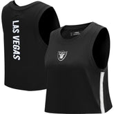 Las Vegas Raiders Pro Standard Women's Ombre Wordmark Classic Cropped Tank Top - Black Tops