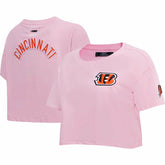 Cincinnati Bengals Pro Standard Women's Cropped Boxy T-Shirt - Pink T-shirts