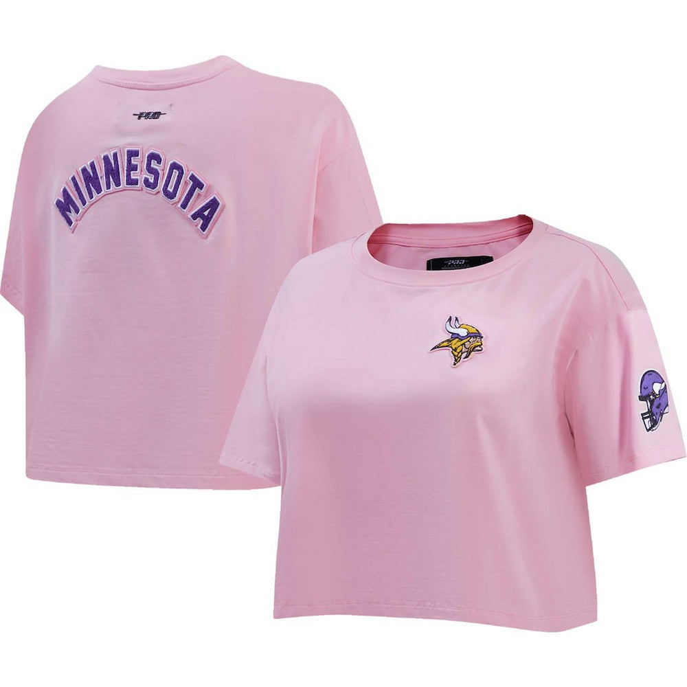 Minnesota Vikings Pro Standard Women's Cropped Boxy T-Shirt - Pink T-shirts