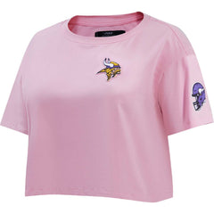 Minnesota Vikings Pro Standard Women's Cropped Boxy T-Shirt - Pink T-shirts