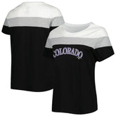 Colorado Rockies Women's Plus Size Colorblock T-Shirt - White/Black T-shirts