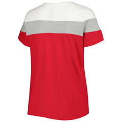 St. Louis Cardinals Women's Plus Size Colorblock T-Shirt - Red/Heather Gray T-shirts