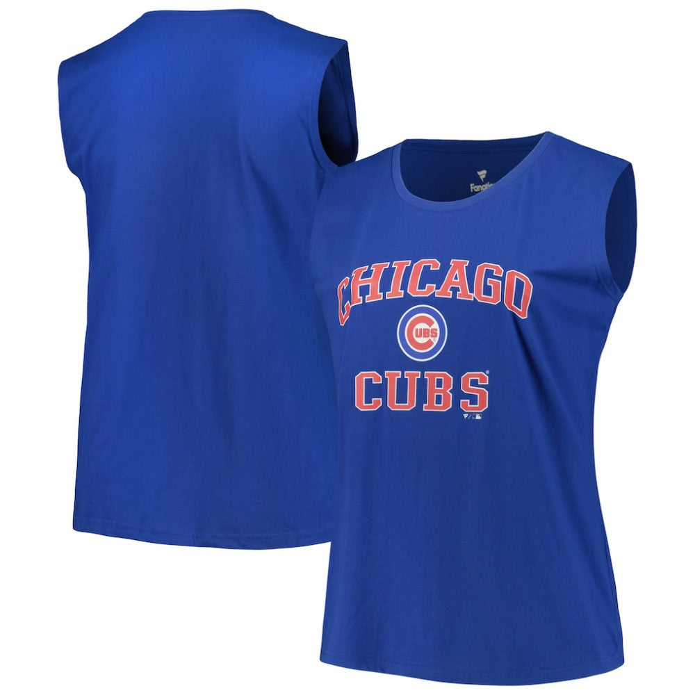 Chicago Cubs Profile Women's Plus Size Tank Top - Royal Tanks
