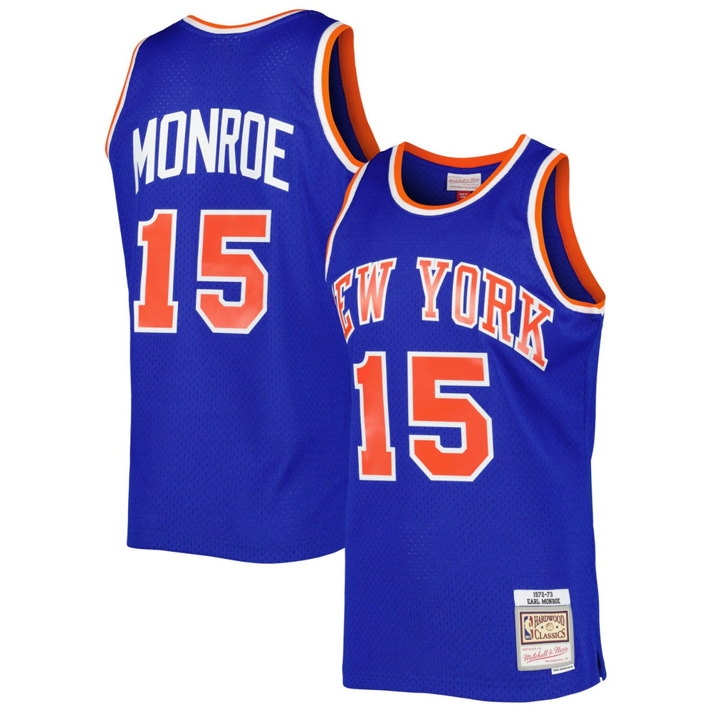 Earl Monroe New York Knicks 1972/73 Hardwood Classics Swingman Jersey Blue - Mitchell & Ness