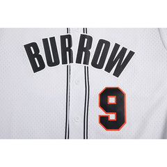 Joe Burrow Cincinnati Bengals Pro Standard Mesh Baseball Button-Up T-Shirt - White T-shirts