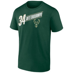 Giannis Antetokounmpo Milwaukee Bucks Full-Court Press Name & Number T-Shirt Green