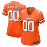 Denver Broncos Women's Alternate Custom Game Jersey - Orange Jerseys