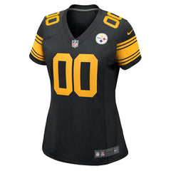 Pittsburgh Steelers Women's Alternate Custom Game Jersey - Black Jerseys
